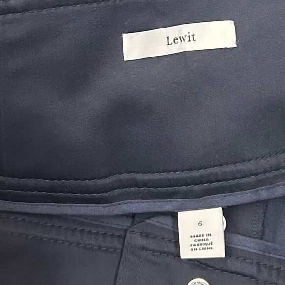 LEWIT Women's Navy Blue High Waist Trouser Dress Pants Button Size 6‎ - Picture 3 of 7